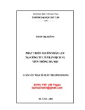 Luận văn Thạc sĩ Quản trị kinh doanh: Phát triển nguồn nhân lực tại Công ty cổ phần dịch vụ Viễn thông Hà Nội