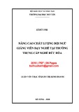 Luận văn Thạc sĩ Quản trị kinh doanh: Nâng cao chất lượng đội ngũ giảng viên dạy nghề tại Trường Trung cấp nghề Đức Hòa