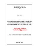 Luận văn Thạc sĩ Quản trị kinh doanh: Quản trị rủi ro tín dụng trong cho vay sản xuất nông nghiệp tại Ngân Hàng Thương Mại Cổ Phần Kiên Long - Chi Nhánh Rạch Giá