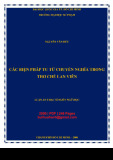 Luận văn Thạc sĩ Ngôn ngữ học: Các biện pháp tu từ chuyển nghĩa trong thơ Chế Lan Viên