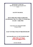 Luận văn Thạc sĩ Quản trị kinh doanh: Hoàn thiện hoạt động marketing sản phẩm bia Vida của Công ty cổ phần Bia Sài Gòn - Nghệ Tĩnh