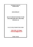 Luận văn Thạc sĩ Kinh tế: Quản lý chi ngân sách đầu tư cho hoạt động khoa học công nghệ tỉnh Đăk LăK