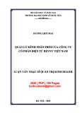 Luận văn Thạc sĩ Quản trị kinh doanh: Quản lý kênh phân phối của Công ty cổ phần Điện tử Benny Việt Nam