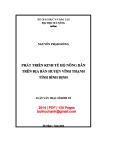 Luận văn Thạc sĩ Kinh tế: Phát triển kinh tế hộ nông dân trên địa bàn huyện Vĩnh Thạnh tỉnh Bình Định