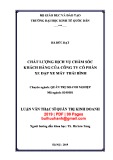 Luận văn Thạc sĩ Quản trị kinh doanh: Chất lượng dịch vụ chăm sóc khách hàng của Công ty cổ phần xe đạp Thái Bình