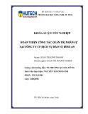 Khóa luận tốt nghiệp Quản trị kinh doanh: Hoàn thiện công tác quản trị nhân sự của Công ty CP Dịch vụ Bảo vệ Bình An