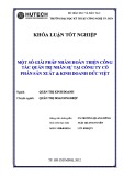 Khóa luận tốt nghiệp Quản trị kinh doanh: Một số giải pháp nhằm hoàn thiện công tác quản trị nhân sự tại Công ty cổ phần Sản xuất & Kinh doanh Đức Việt