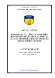 Luận văn Thạc sĩ Quản trị kinh doanh: Đánh giá sự hài lòng của sinh viên đối với chất lượng dịch vụ đào tạo của các trường đại học kỹ thuật tại thành phố Hồ Chí Minh