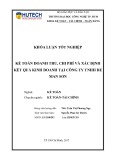 Khóa luận tốt nghiệp Kế toán - Kiểm toán: Kế toán doanh thu, chi phí và xác định kết quả kinh doanh tại Công ty tnhh DE MAN SON