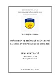 Luận văn Thạc sĩ Kế toán: Hoàn thiện hệ thống kế toán chi phí tại Công ty cổ phần Cao su Đồng Phú