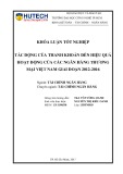 Khóa luận tốt nghiệp Tài chính ngân hàng: Tác động của thanh khoản đến hiệu quả hoạt động của các Ngân hàng thương mại Việt Nam giai đoạn 2012-2016