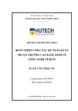 Luận văn Thạc sĩ Kế toán: Hoàn thiện công tác kế toán quản trị tại trường Cao đẳng Kinh tế Công nghệ TP.HCM