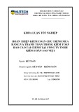Khóa luận tốt nghiệp Kế toán - Kiểm toán: Hoàn thiện kiểm toán chu trình mua hàng và thanh toán trong kiểm toán báo cáo tài chính tại Công ty TNHHH Kiểm toán Sao Việt