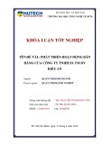 Khóa luận tốt nghiệp Quản trị kinh doanh: Phát triển hoạt động bán hàng của công ty TNHH SX TM ĐV Kiều An