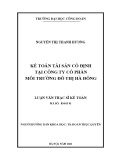 Luận văn Thạc sĩ Kế toán: Kế toán tài sản cố định tại Công ty Cổ phần Môi trường Đô thị Hà Đông