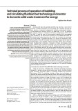 Technical process of operation of bubbling and circulating fluidized bed technology incinerator to domestic solid waste treatment for energy