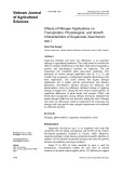 Effects of nitrogen applications on transpiration, physiological, and growth characteristics of sugarcane (Saccharum spp.)