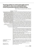 Proposing solutions to control watersupply reserves and quality for urban areas andindustrial zones in Phu Yen provinceto response to climate change