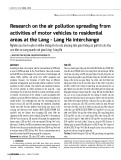 Research on the air pollution spreading from activities of motor vehicles to residential areas at the Lang - Lang Ha interchange