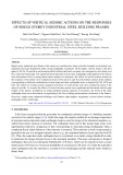 Effects of vertical seismic actions on the responses of single storey industrial steel building frames