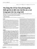 Xây dựng tiêu chí lựa chọn phương pháp đánh giá độ ổn định mốc lưới độ cao cơ sở trong quan trắc lún công trình