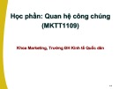 Bài giảng Quan hệ công chúng: Chương 1 - PGS.TS. Nguyễn Đình Toàn