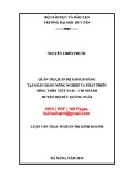 Luận văn Thạc sĩ Quản trị kinh doanh: Quản trị quan hệ khách hàng tại Ngân hàng Nông nghiệp và Phát triển Nông thôn – Chi nhánh huyện Mộ Đức Quảng Ngãi