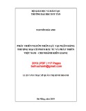 Luận văn Thạc sĩ Quản trị kinh doanh: Phát triển nguồn nhân lực tại Ngân hàng thương mại cổ phần Đầu tư và Phát triển Việt Nam – Chi nhánh Kiên Giang