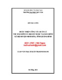 Luận văn Thạc sĩ  Quản trị kinh doanh: Hoàn thiện công tác quản lý thu bảo hiểm xã hội bắt buộc tại Bảo hiểm xã hội huyện Minh Hóa, tỉnh Quảng Bình