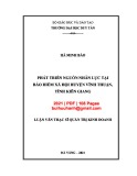 Luận văn Thạc sĩ  Quản trị kinh doanh: Phát triển nguồn nhân lực tại Bảo hiểm xã hội huyện Vĩnh Thuận, tỉnh Kiên Giang