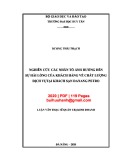 Luận văn Thạc sĩ Quản trị kinh doanh: Nghiên cứu các nhân tố ảnh hưởng đến sự hài lòng của khách hàng về chất lượng dịch vụ tại Khách sạn Danang Petro