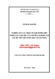 Luận văn Thạc sĩ Quản trị kinh doanh: Nghiên cứu các nhân tố ảnh hưởng đến động lực làm việc của người lao động tại Cục Dự trữ Nhà nước khu vực Đà Nẵng