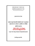 Luận văn Thạc sĩ Quản trị kinh doanh: Đào tạo nguồn nhân lực tại Ban Quản lý Cảng cá, Bến cá tỉnh Kiên Giang