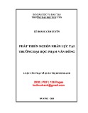 Luận văn Thạc sĩ Quản trị kinh doanh: Phát triển nguồn nhân lực tại trường Đại học Phạm Văn Đồng