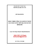 Luận văn Thạc sĩ Quản trị kinh doanh:  Hoàn thiện công tác quản lý ngân sách nhà nước trên địa bàn huyện Bình Sơn