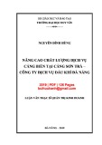 Luận văn Thạc sĩ Quản trị kinh doanh:  Nâng cao chất lượng các dịch vụ cảng biển tại cảng Sơn Trà – Công ty dịch vụ dầu khí Đà Nẵng