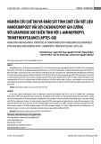 Nghiên cứu chế tạo và khảo sát tính chất của vật liệu nanocompozit vải sợi cacbon/epoxy gia cường với graphene oxit biến tính với 3-aminopropyl trimethoxysilance (APTES-GO)