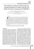 The solutions to improve CSR activities for Vietnam Enterprises: Evidence from Ho Chi Minh City Power Corporation (EVNHCMC)