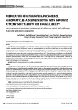 Preparation of astaxanthin/pycnogenol nanoparticles: A delivery system with improved astaxanthin stability and bioavailability