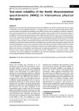 Test-retest reliability of the Nordic Musculoskeletal questionnaire (NMQ) in Vietnamese physical therapists