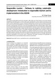 Responsible tourism - Pathway to realizing sustainable development: Introduction to responsible tourism and its implementation in the ASEAN