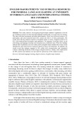 English-major students’ use of digital resources for informal language learning at University of Foreign Languages and International Studies, Hue University