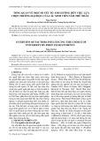 Tổng quan về một số yếu tố ảnh hưởng đến việc lựa chọn trường đại học của các sinh viên năm thứ nhất
