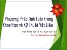 Bài giảng Phương pháp tính toán trong khoa học và kỹ thuật vật liệu: Giới thiệu phần mềm Mathematica