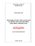 Luận văn Thạc sĩ Kế toán: Hoàn thiện tổ chức công tác kế toán tại Trường  trung học phổ thông Giồng Riềng, tỉnh Kiên Giang