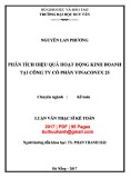 Luận văn Thạc sĩ Kế toán: Phân tích hiệu quả hoạt động kinh doanh tại Công ty cổ phần Vinaconex 25