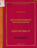 Luận văn Thạc sĩ Kinh doanh và quản lý: Quản lý của chính quyền huyện Sìn Hồ đối với chi ngân sách nhà nước