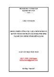 Luận văn Thạc sĩ Kế toán: Hoàn thiện công tác lập, chấp hành và quyết toán chi ngân sách địa phương tại Sở Tài chính tỉnh Kiên Giang