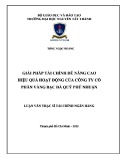 Luận văn Thạc sĩ Tài chính ngân hàng: Giải pháp tài chính để nâng cao hiệu quả hoạt động của Công ty cổ phần Vàng bạc đá quý Phú Nhuận
