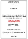 Luận văn Thạc sĩ Kế toán: Tăng cường kiểm soát nội bộ hoạt động tín dụng tại chi nhánh Ngân hàng Chính sách Xã hội Tỉnh Quảng Nam